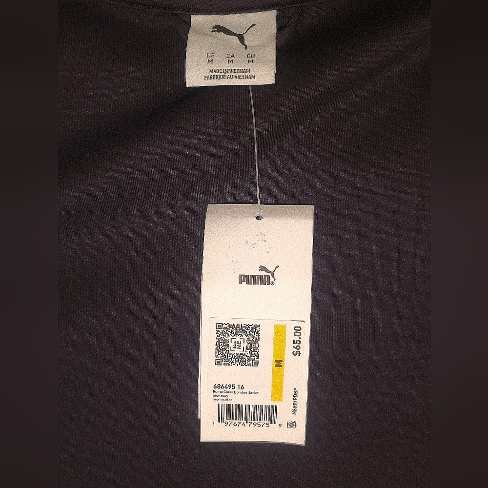Mens PUMA Lightweight Bomber Jacket Two Tone Navy Size Medium - Picture 14 of 16